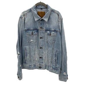 American Eagle Outfitters Distressed Denim Jacket Womens Medium